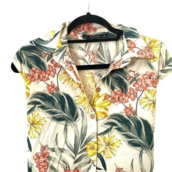 ZARA‎ Floral Belted Sundress Sz Sm - Picture 5 of 6